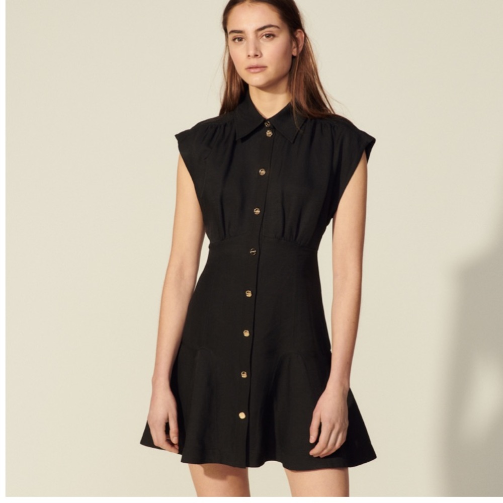 Sandro Dress Black 36 Sz 4 Small